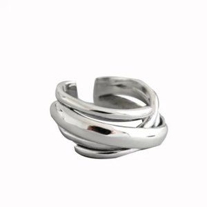 14k Gold Intertwined Ring Band Sterling Silver
